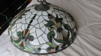 Beautiful hand crafted Tiffany style stained glass chandelier.