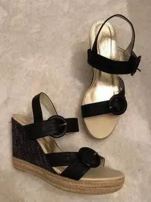 4" wedge sandals $55 mesh & woven size 40 (8 1/2), View more