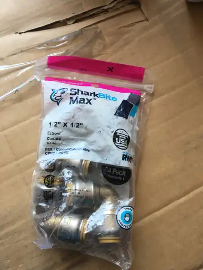 For sale brand new 4, Push to Connect Brass Plumbing Fitting, PEX Pipe, Copper, CPVC, PE-RT, HDPE, U...