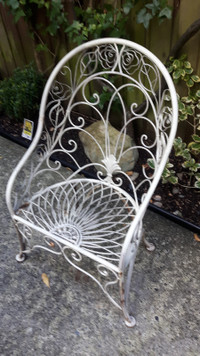 Vintage Rustic Decorative Mini Wrought Iron Chair