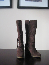 ALDO Brown Suede Tall Boots, size 8