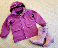 Kamik rain jacket and rain boots, girl, 7-8 y.o.