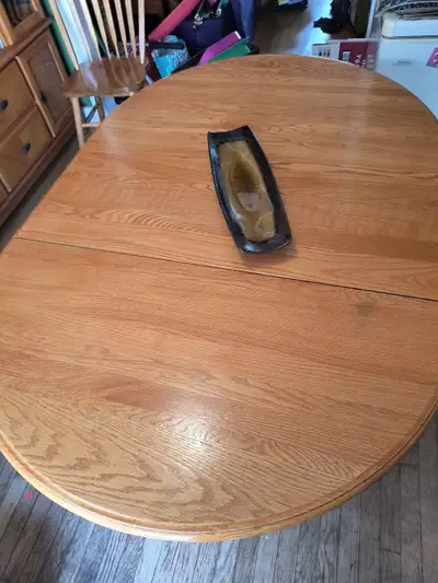 Round Wooden Dining Table with Leaf, View more
