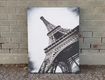 Eiffel Tower Paris framed canvas print stretched over wood frame, View more
