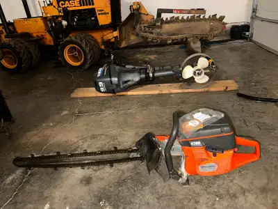 GeoRipper mini trencher. 27” bar. Husqvarna k760 unit. Comes with extra chains.