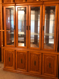 Solid Oak China Cabinet