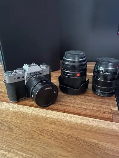 Fujifilm xt-20 with XC kit lens XF 18-55 F2.8-4 Viltrox 13mm F 1.4 7artisans 35mm F 0.95 All in grea...