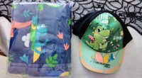 Brand new Dinosaur bean bag chair and brand new Dinosaur hat