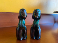 2 Vintage Blue Mountain Pottery Miniature Dogs BMP Dog Figurines