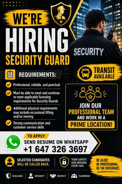 Licensed Security Guards – $18-$25/hr - Urgent Call 647-326-3697, View more