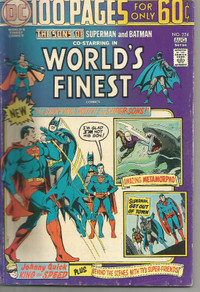 DC WORLD'S FINEST #224 SONS OF SUPERMAN BATMAN AUG 1974 LOW GRAD