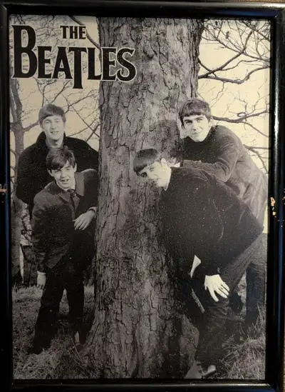 Vintage 1980's Beatles & Rolling Stones Pictures on hardboard (, View more