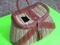 Vintage Fishing Creel Wicker Basket