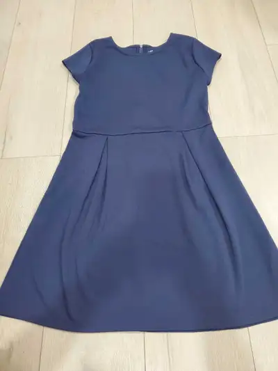 Children's Place Navy Blue Short Sleeve Pleated Dress - Size , View more