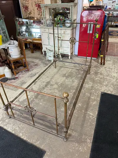 Antique brass bed , View more