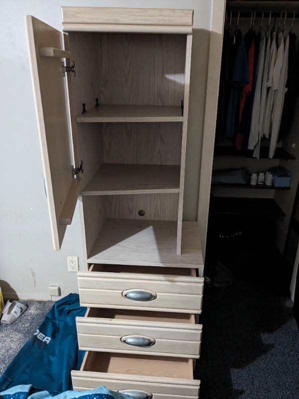 Nightstand W/ shelves attached ( left and right ) in Beds & Mattresses in London - Image 2