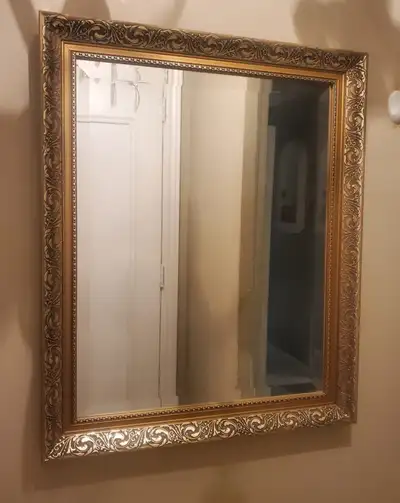 Vintage Ornate gold gilt mantle wall hanging mirror, View more