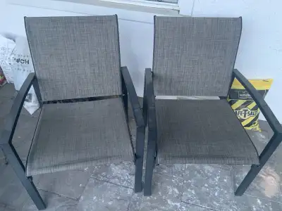 Outdoor chairs x2.