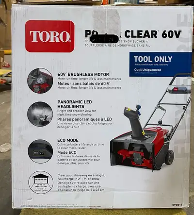 BOXED & NEW TORO 21" Electric Cordless Snowblower TOOL ONLY, View more