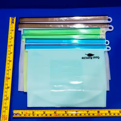 6 Reusable Silicone Storage Bags Brand New - $9 Each Set • Reusy Bag • Reusable food storage bags, b...