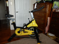EXERCISE/SPIN BICYCLE WITH COMPUTER MEASURES PULSE RATE,CALORIES