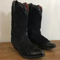 Vintage distressed leather cowboy boots