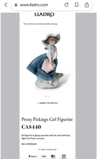Lladro Pretty Pickings Figurine.Mint Condition In Original Box., View more
