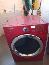 Two Red stackable dryers 