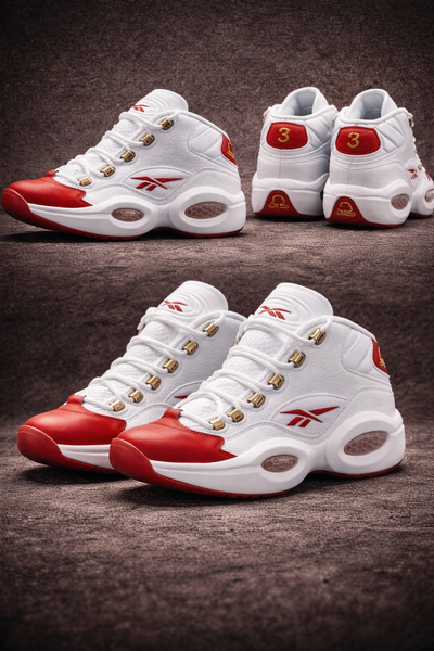 Allen Iverson Reebok Question Mid – White/Red – Size 9, View more