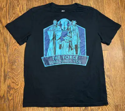 Star Wars The Force Surrounds You T-Shirt Disney Store Glow in Dark Adult M $20. Shipping available