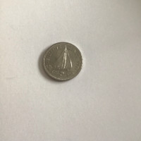 1966 Queen Elizabeth Bahama coin 25 cents