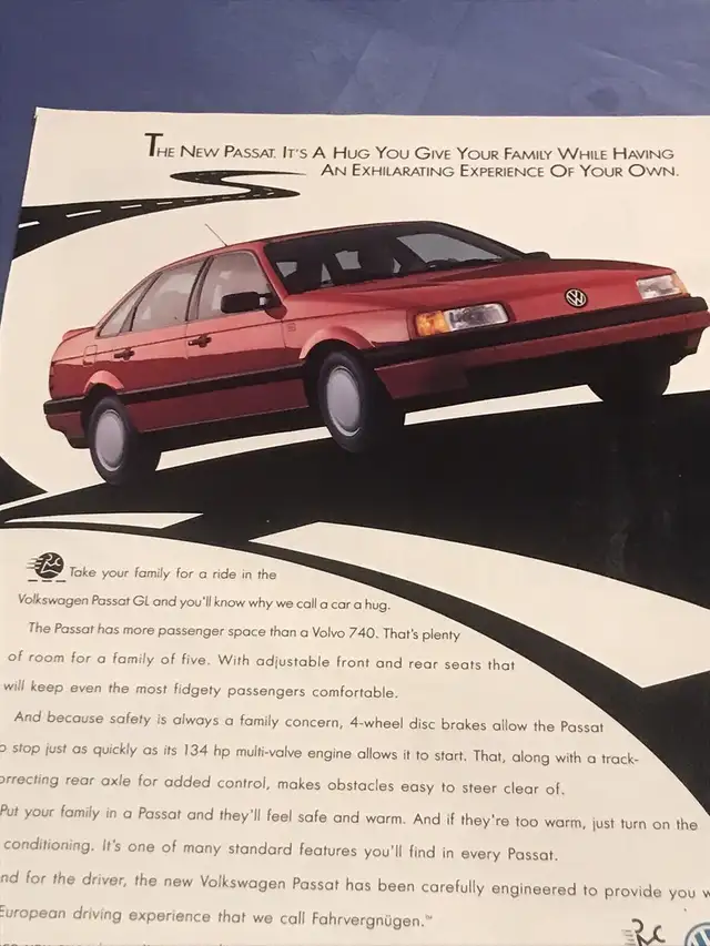 1991 Volkswagen Passat Original Magazine Ad VW in Arts & Collectibles in Calgary - Image 3