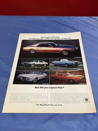 1967 Pontiac Firebird 5 Models Firebird, Firebird HO, Firebird 400, Firebird 326, Firebird Sprint Or...
