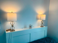 Lavish Home Table Lamps Set of 2, Modern Steel