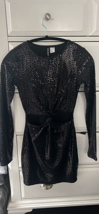 Black Cut Out Sequin Dress 