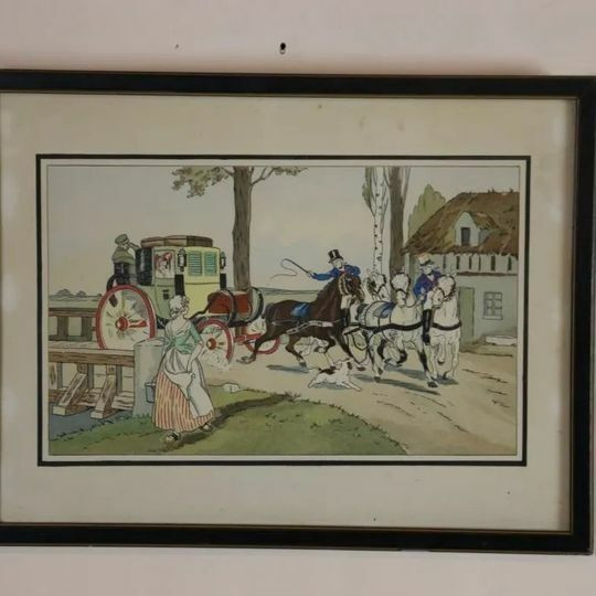 TWO ENGLISH CARRIAGE SCENE ORIGINAL PAINTINGS in Arts & Collectibles in Gatineau - Image 3