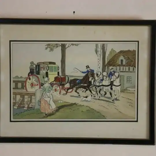 TWO ENGLISH CARRIAGE SCENE ORIGINAL PAINTINGS in Arts & Collectibles in Gatineau - Image 4