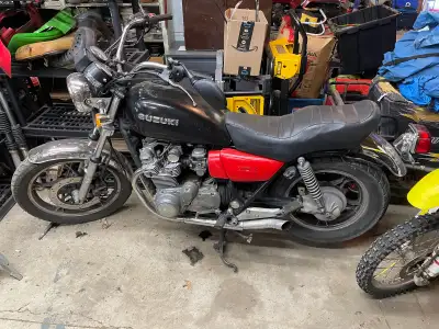 Suzuki GS650 with ownership 9600 kms Comes with saddle bags Runs but has been sitting for over a yea...