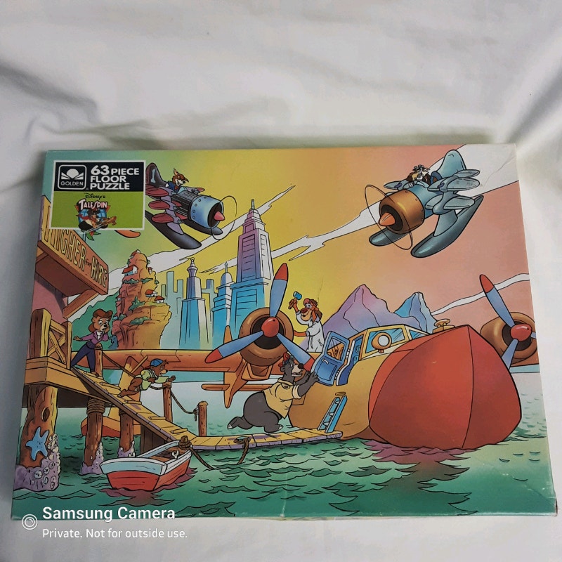 Vintage Golden 63 Giant Piece Floor Puzzle Tail Spin Disney, photo 1
