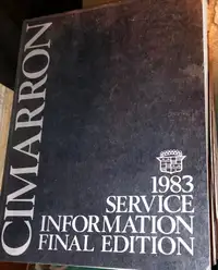 1983 Cimarron Cadillac Service Manual