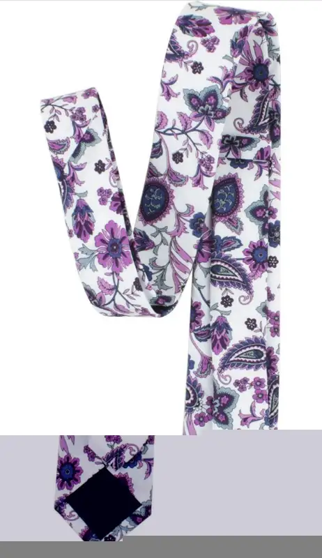 Men's Skinny Tie Linen Floral Print in Men's in Calgary - Image 6