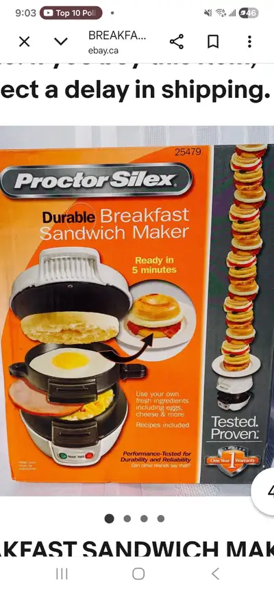 Proctor Silex Sandwich Maker, View more