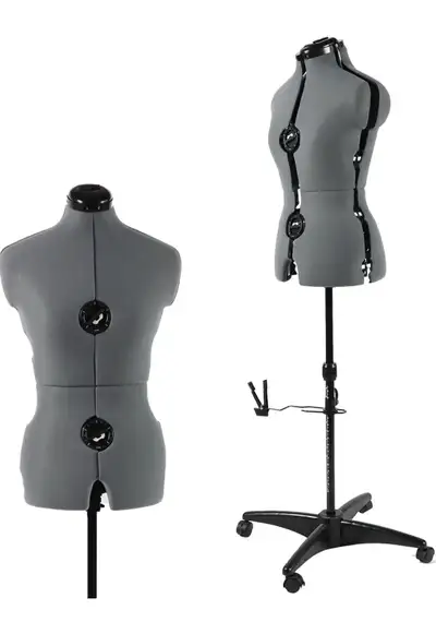 Brand New Adjustable Dress Form Mannequin for Sewing Female Size 6-14, Gray Pinnable Model Body with...