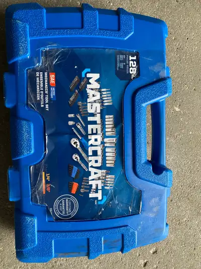 This Mastercraft 128-piece mechanic's tool set is perfect for various tasks, featuring both SAE and...