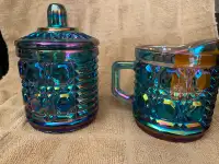 Vintage Blue Carnival glass