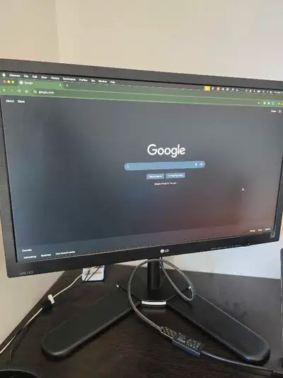 LG monitor 24" with custom stand (original $60 cost of only stand) Hdmi cable Working condition Sell...