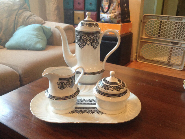Vintage Farolina Coffee, Creamer, Sugar and  Serving Plate in Kitchen & Dining Wares in Oshawa / Durham Region