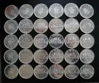 Lot of 30 - Canada Silver 1$ One Dollar Coins - Pre 1967