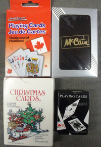 4 DECKS PLAYING CARDS (MCCAIN/CANADA/MINI/CHRISTMAS)