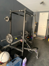 Squat Rack, Bench Press, Weight Plates, Olympic Bar